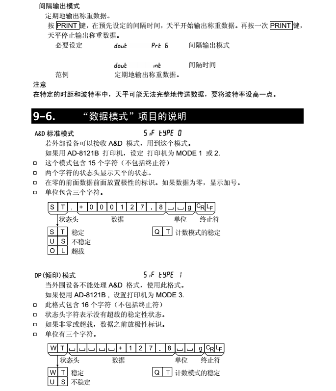 FX-i系列精密天平數(shù)據(jù)模式項(xiàng)目說(shuō)明_41